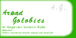 arpad golobics business card